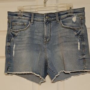 Kensie Light Blue Distressed Jean Shorts